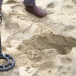Beach metal detecting sand scoop
